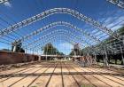 Las obras del Gobierno Provincial no paran: en Coronda ya asoman las columnas para el nuevo gimnasio del CEF N° 22
