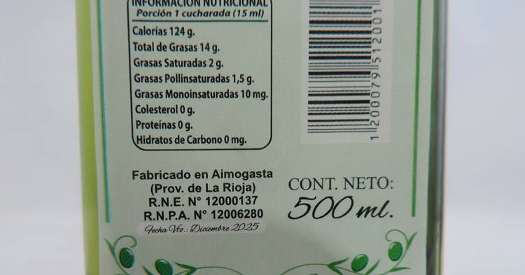 La ASSAL emitió un alerta alimentaria para un aceite de oliva extra virgen
