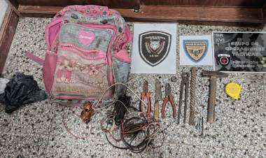 PARTE DE PRENSA UR XVI//Comando Radioeléctrico recuperó herramientas sustraídas en B° San José Obrero