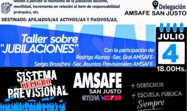 TALLER SOBRE JUBILACIONES DOCENTES EN SAN JUSTO.
