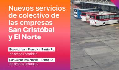 Transporte: comienzan a circular nuevos servicios de colectivos en Las Colonias y La Capital