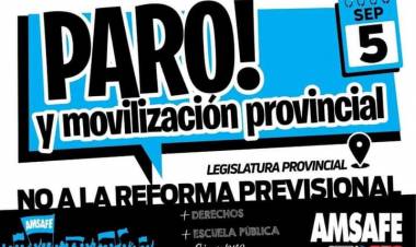 Amsafé convocó a un paro docente en rechazo a la reforma jubilatoria