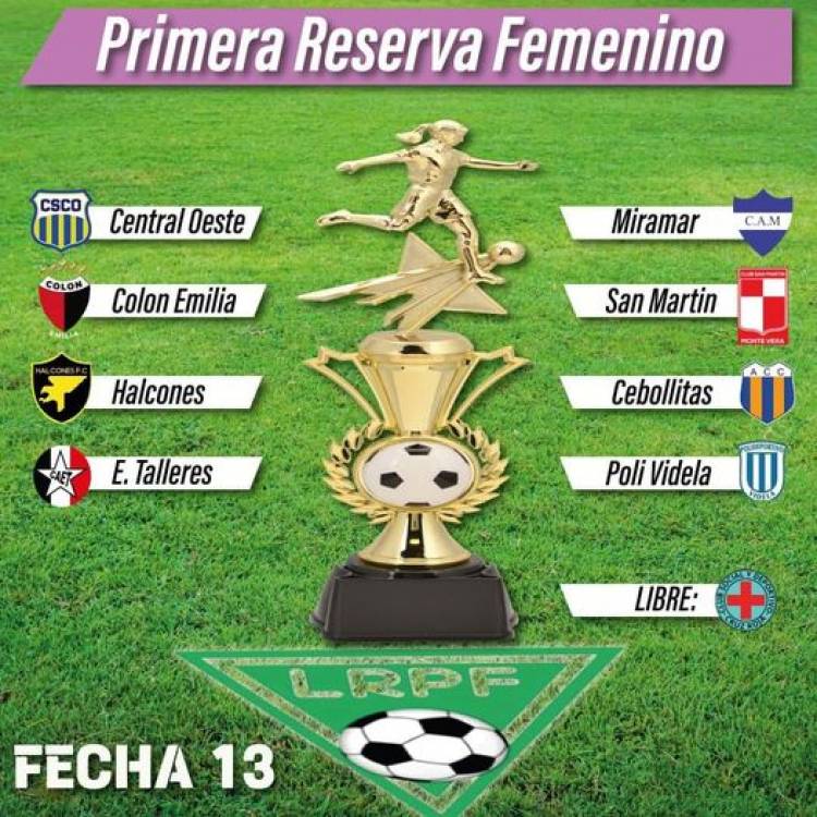Fecha 13 LRPF// Primera, Reserva Femenino