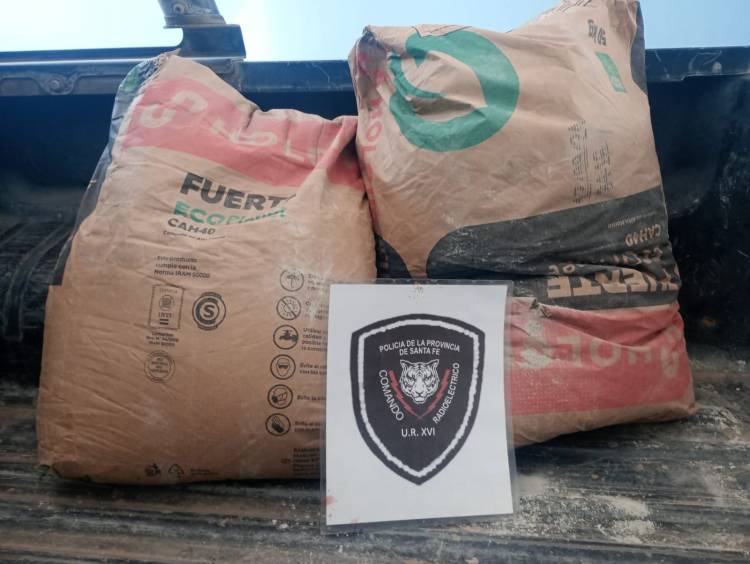 San Justo//Recuperaron bolsas de cemento sustraídas