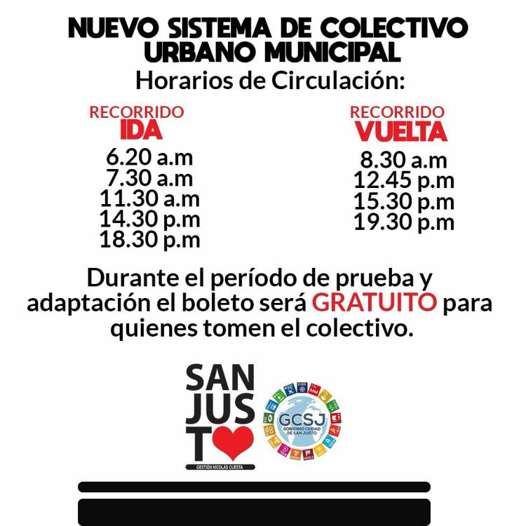 San Justo//El próximo 30 de septiembre comienza a circular el nuevo transporte público municipal 