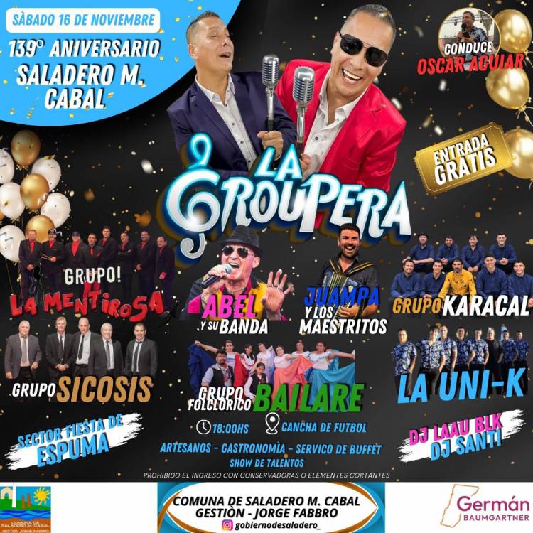 "Saladero Mariano Cabal Celebra su 139º Aniversario con Música, Cultura y Diversión para Todos"