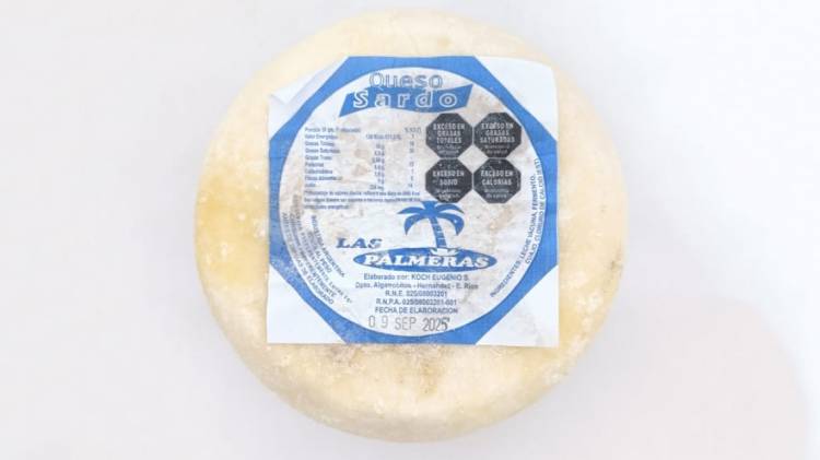 Seguridad Alimentaria: la Assal prohibió el queso sardo Las Palmeras